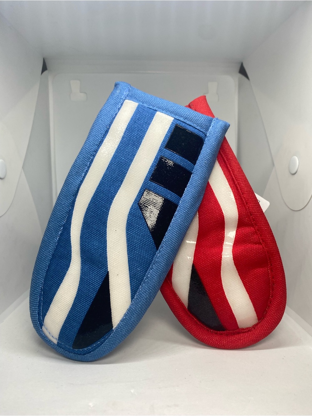 Disney Parks Monorail Red Blue Pot Pan Handle Covers Set of 2 NEW Mouse Wares